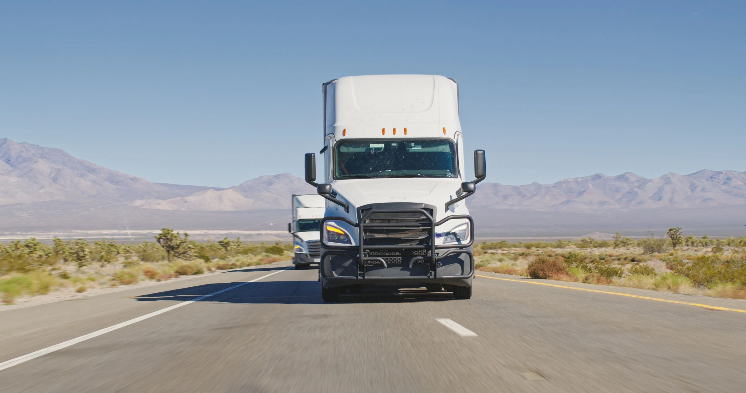 Commercial semi-truck traveling on a highway